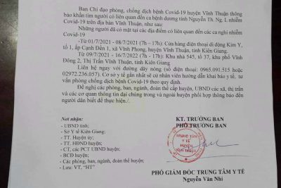 Truy vết tìm người liên quan ca dương tính trên địa bàn Vĩnh Thuận