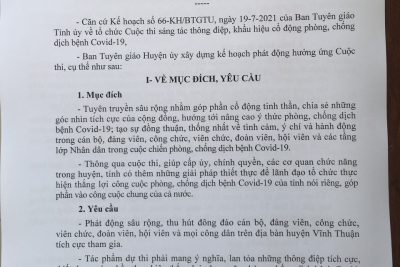 Công văn phát động tham gia cuộc sinh sáng thông điệp, khẩu hiệu cổ động phòng chống dịch covid 19